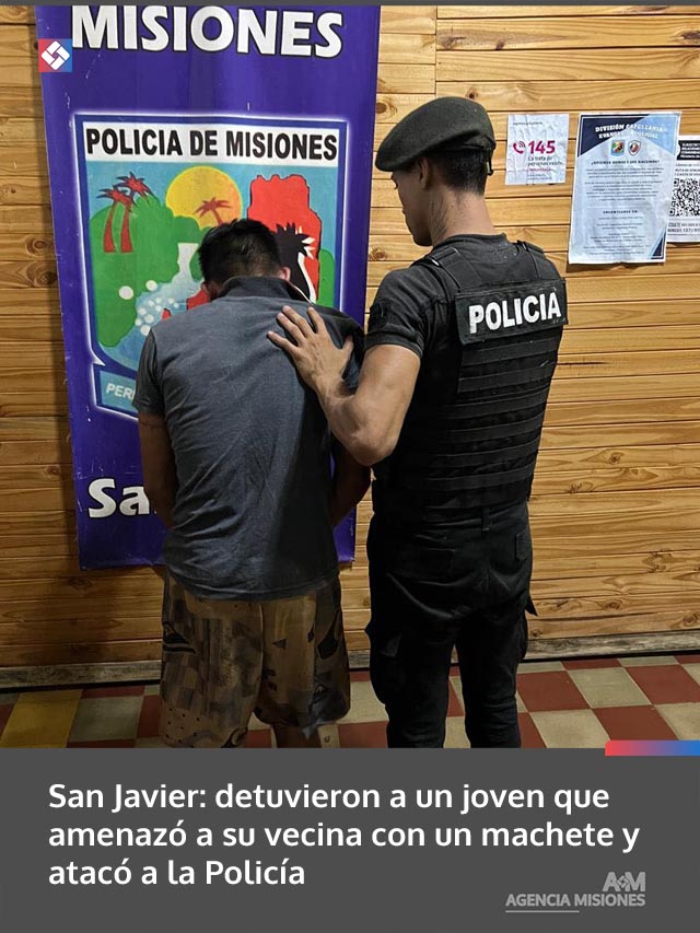 San Javier: detuvieron a un joven que amenazó a su vecina con un machete y atacó a la Policía