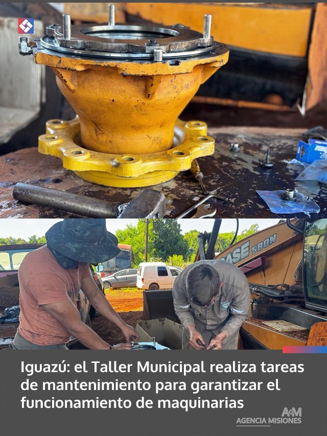 Iguazú: el Taller Municipal realiza tareas de mantenimiento para garantizar el funcionamiento de maquinarias