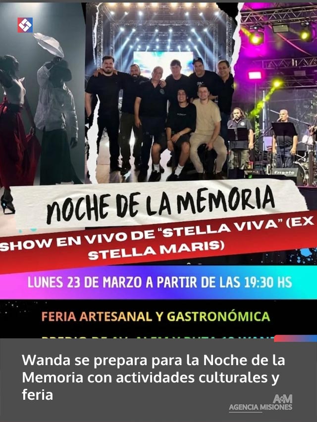 Wanda se prepara para la Noche de la Memoria con actividades culturales y feria
