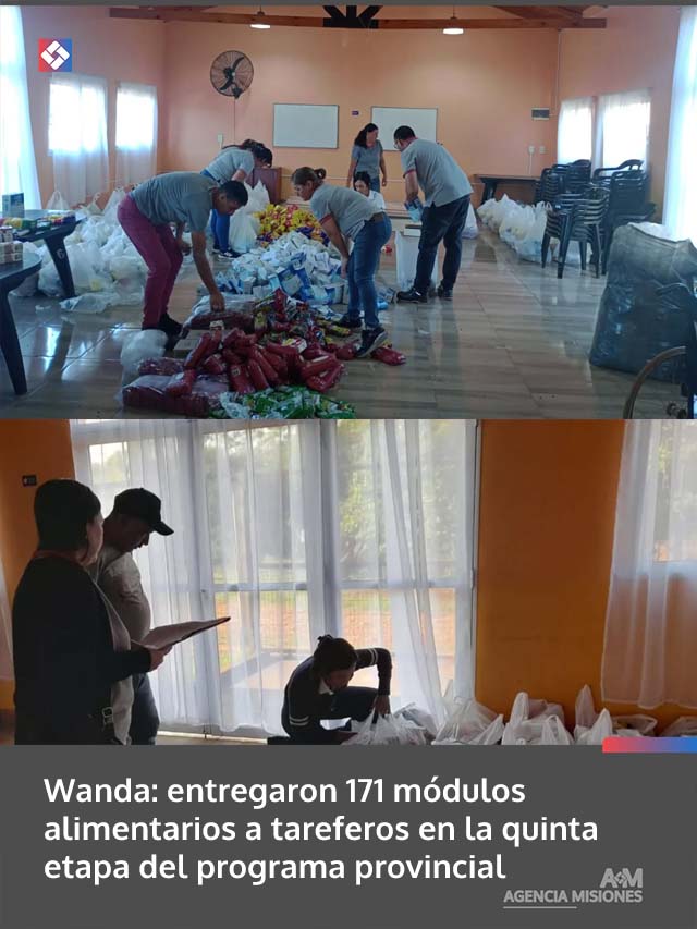 Wanda: entregaron 171 módulos alimentarios a tareferos en la quinta etapa del programa provincial