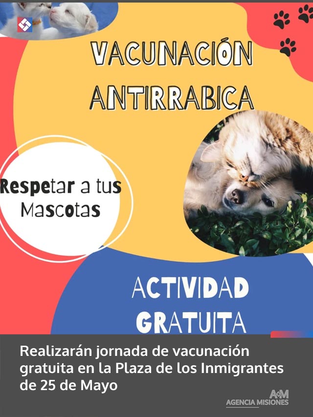 Realizarán jornada de vacunación gratuita en la Plaza de los Inmigrantes de 25 de Mayo