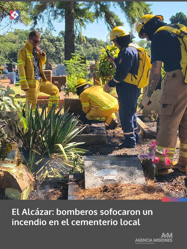 El Alcázar: bomberos sofocaron un incendio en el cementerio local