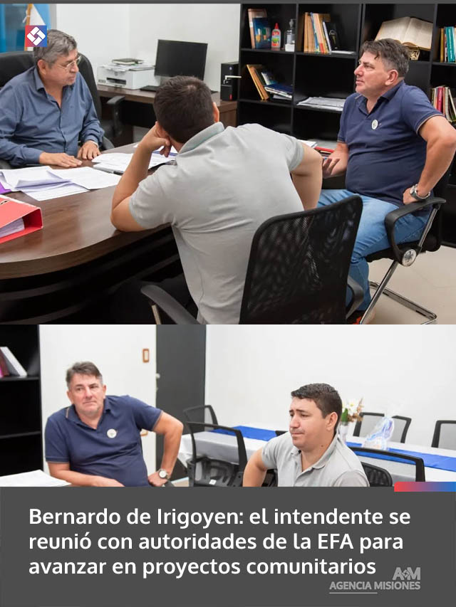 Bernardo de Irigoyen: el intendente se reunió con autoridades de la EFA para avanzar en proyectos comunitarios