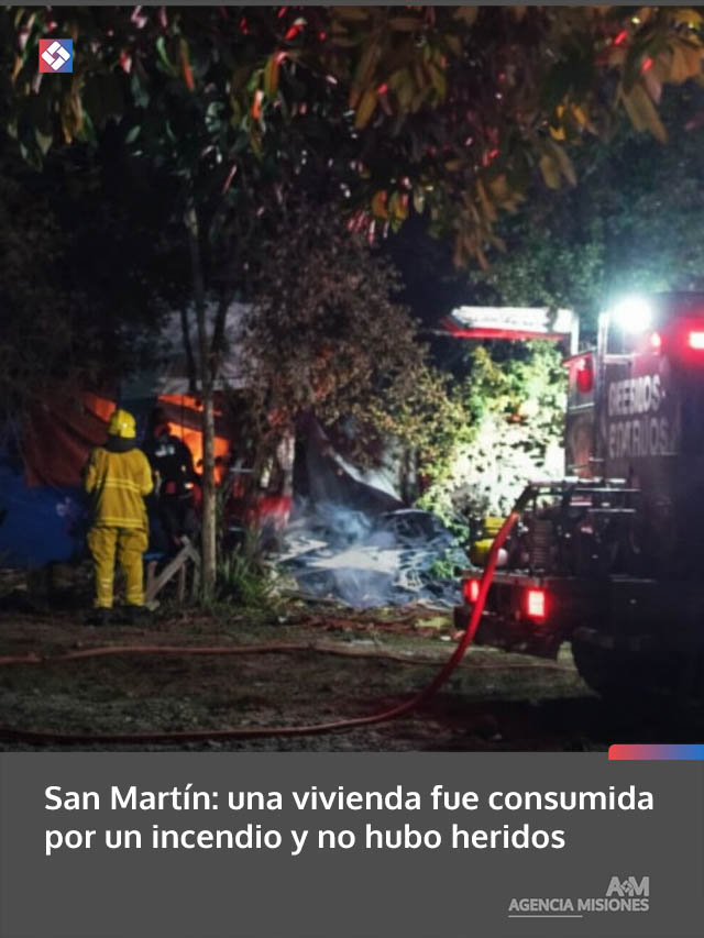 San Martín: una vivienda fue consumida por un incendio y no hubo heridos
