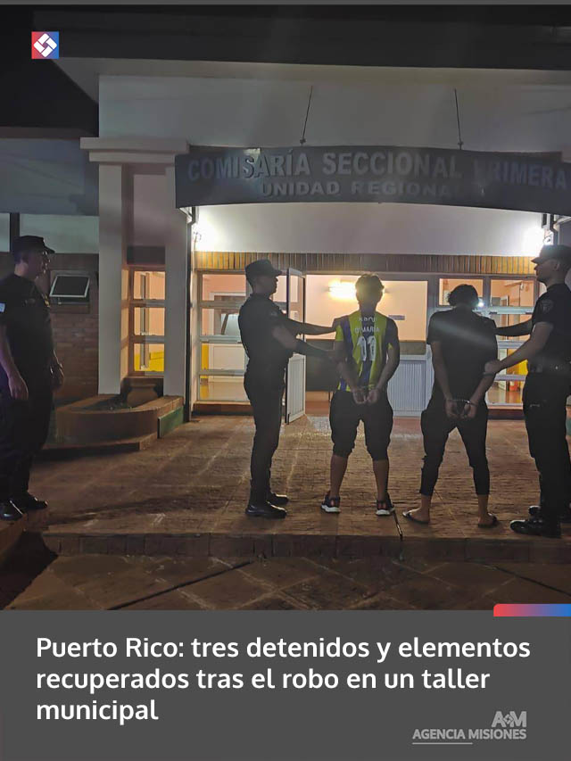 Puerto Rico: tres detenidos y elementos recuperados tras el robo en un taller municipal