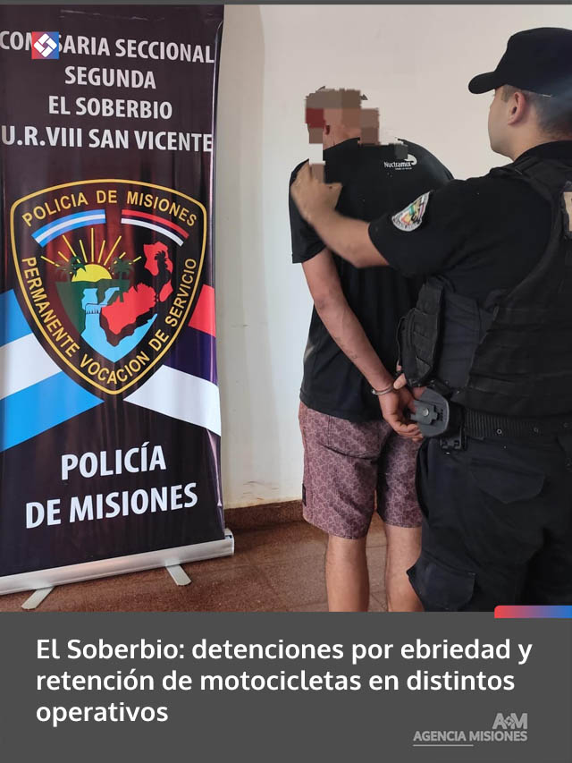 El Soberbio: detenciones por ebriedad y retención de motocicletas en distintos operativos