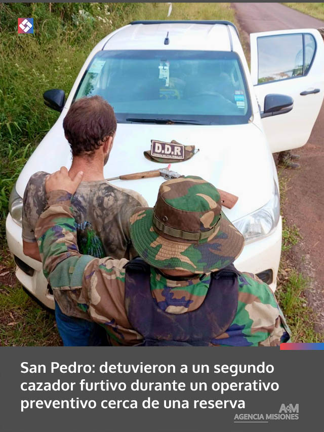 San Pedro: detuvieron a un segundo cazador furtivo durante un operativo preventivo cerca de una reserva
