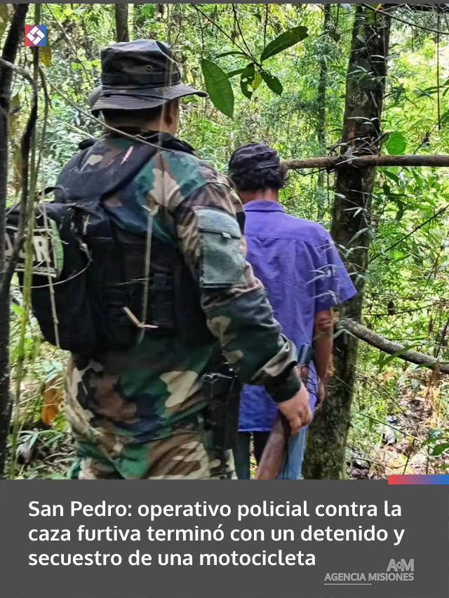 San Pedro: operativo policial contra la caza furtiva terminó con un detenido y secuestro de una motocicleta