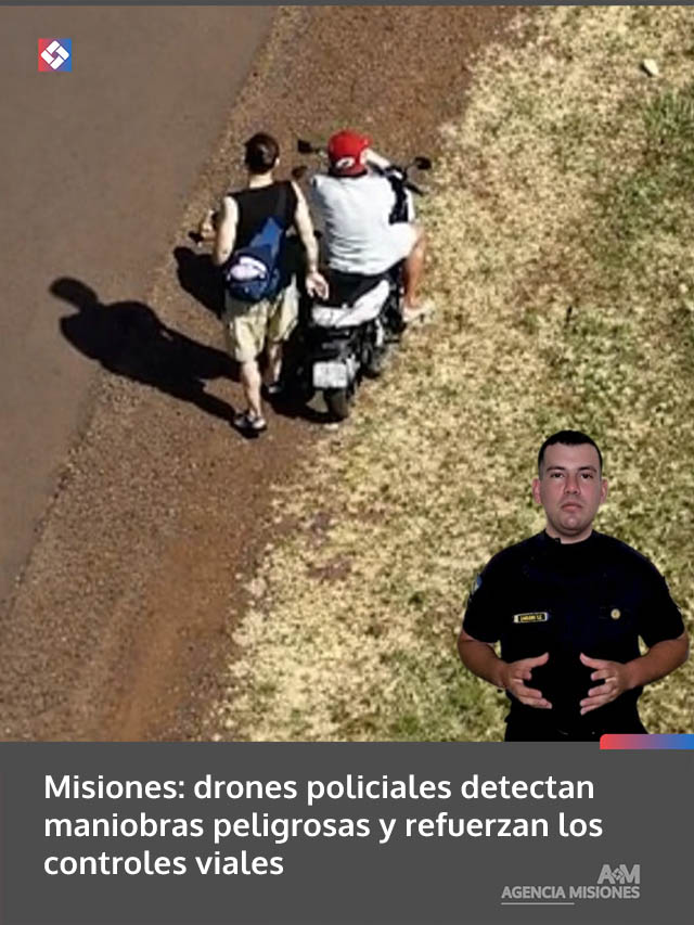 Misiones: drones policiales detectan maniobras peligrosas y refuerzan los controles viales