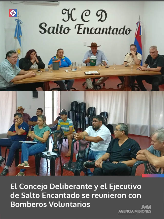 El Concejo Deliberante y el Ejecutivo de Salto Encantado se reunieron con Bomberos Voluntarios