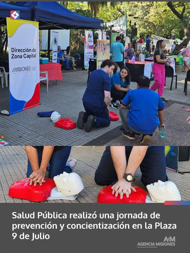 Salud Pública realizó una jornada de prevención y concientización en la Plaza 9 de Julio