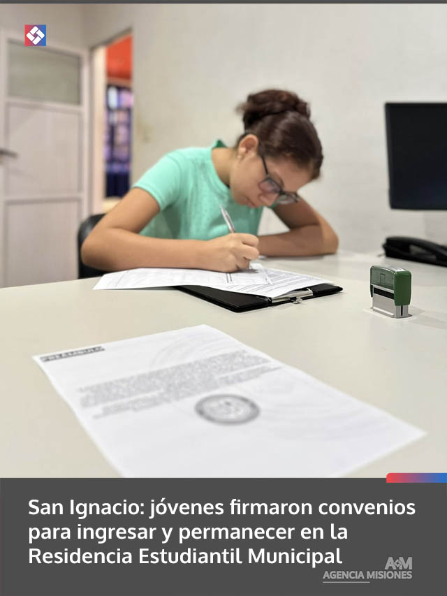 San Ignacio: jóvenes firmaron convenios para ingresar y permanecer en la Residencia Estudiantil Municipal