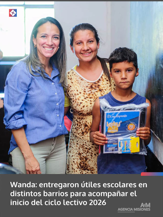 Wanda: entregaron útiles escolares en distintos barrios para acompañar el inicio del ciclo lectivo 2026