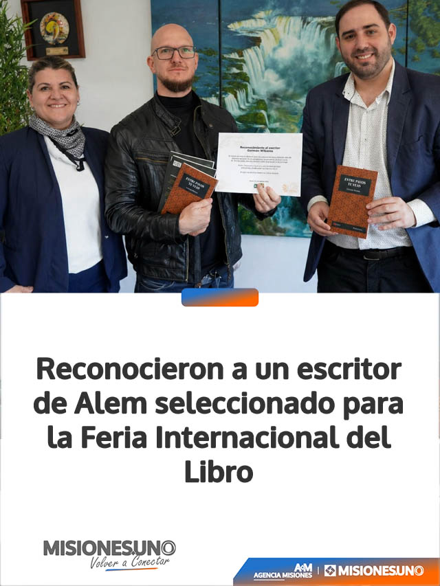 Reconocieron a un escritor de Alem seleccionado para la Feria Internacional del Libro