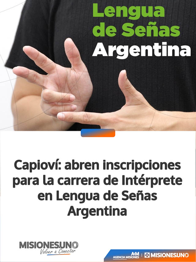Capioví: abren inscripciones para la carrera de Intérprete en Lengua de Señas Argentina