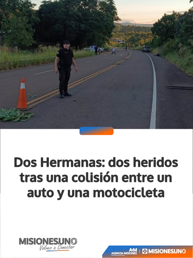 Dos Hermanas: dos heridos tras una colisión entre un auto y una motocicleta