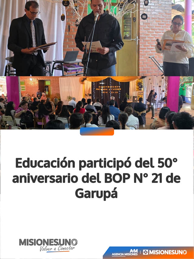 Educación participó del 50° aniversario del BOP N° 21 de Garupá