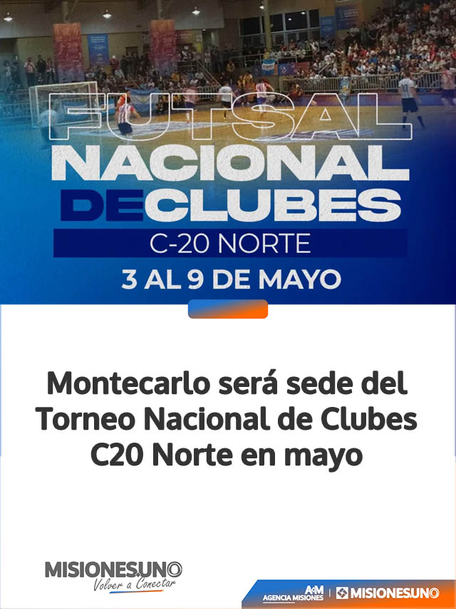 Montecarlo será sede del Torneo Nacional de Clubes C20 Norte en mayo