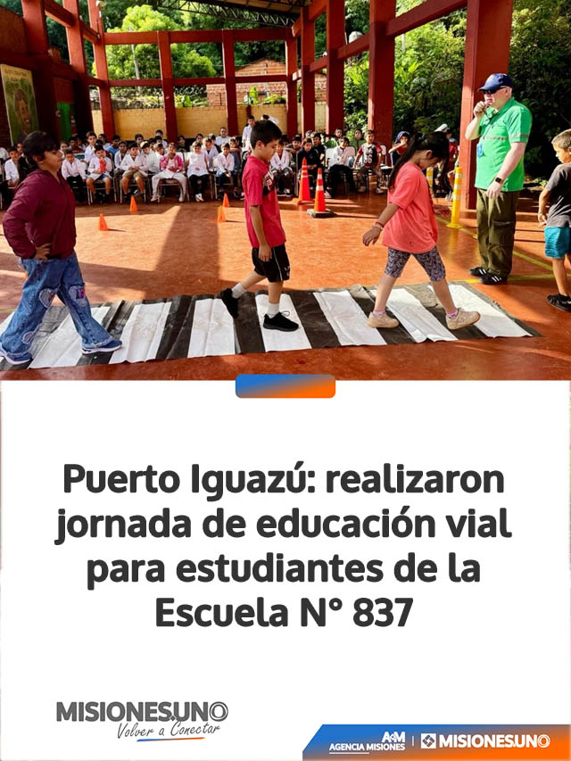 Puerto Iguazú: realizaron jornada de educación vial para estudiantes de la Escuela N° 837