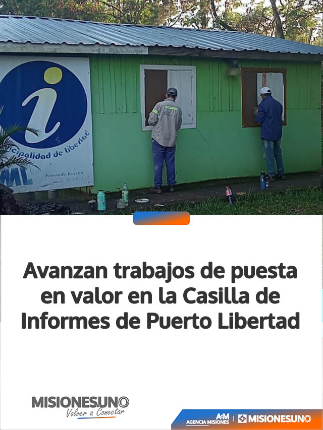 Avanzan trabajos de puesta en valor en la Casilla de Informes de Puerto Libertad