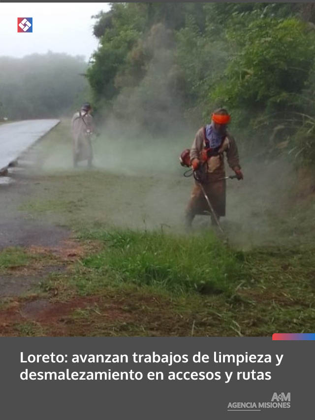 Loreto: avanzan trabajos de limpieza y desmalezamiento en accesos y rutas