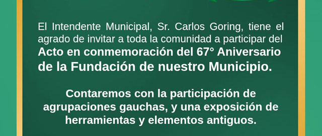 Colonia Aurora celebrará su 67° aniversario con un acto conmemorativo y actividades tradicionales