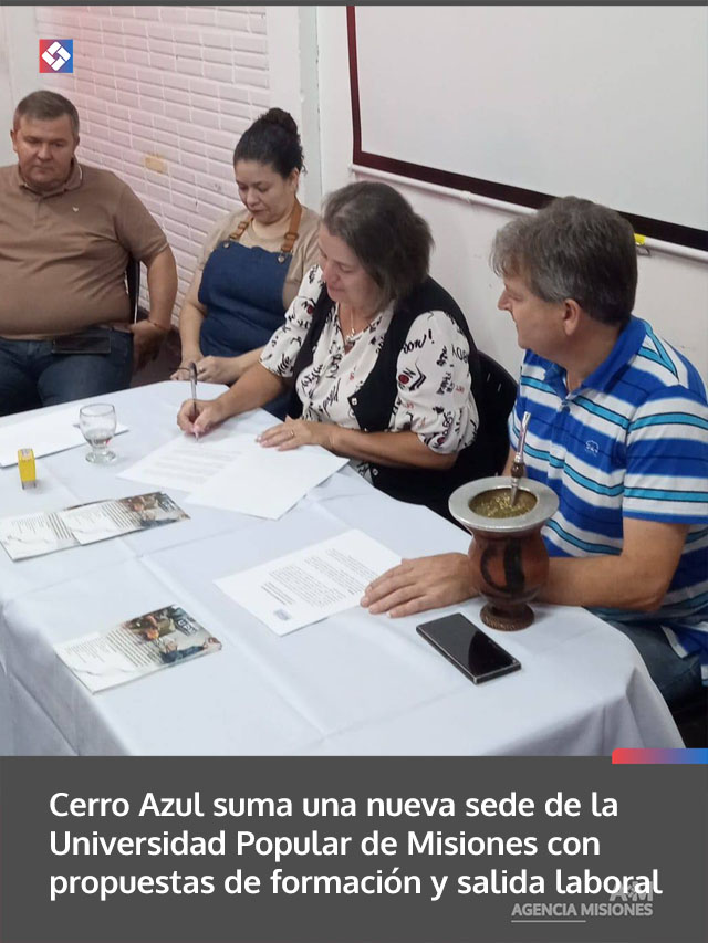 Cerro Azul suma una nueva sede de la Universidad Popular de Misiones con propuestas de formación y salida laboral