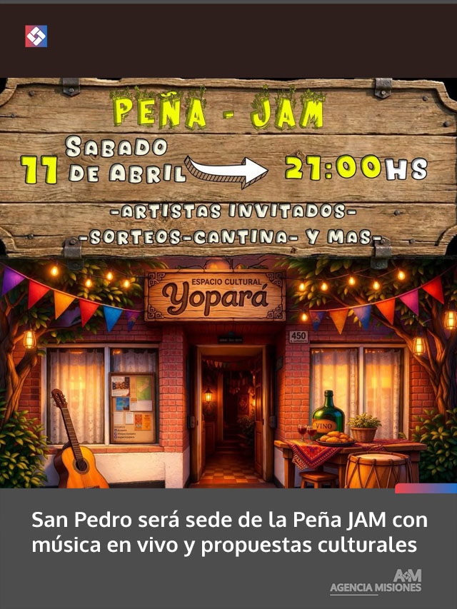 San Pedro será sede de la Peña JAM con música en vivo y propuestas culturales