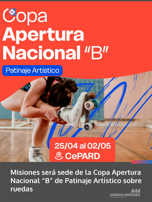 Misiones será sede de la Copa Apertura Nacional “B” de Patinaje Artístico sobre ruedas