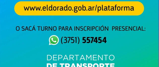 Eldorado habilita la inscripción de vehículos para transporte por plataformas digitales