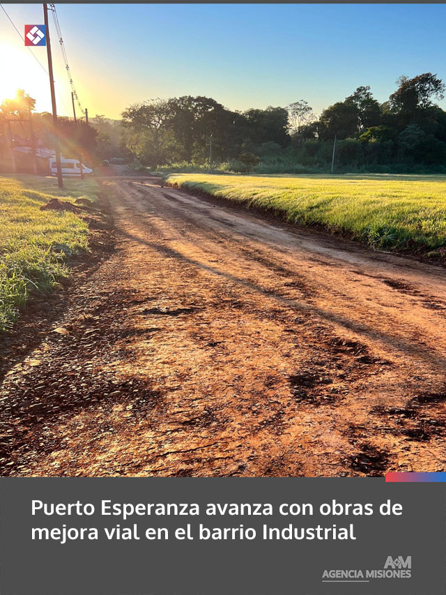 Puerto Esperanza avanza con obras de mejora vial en el barrio Industrial