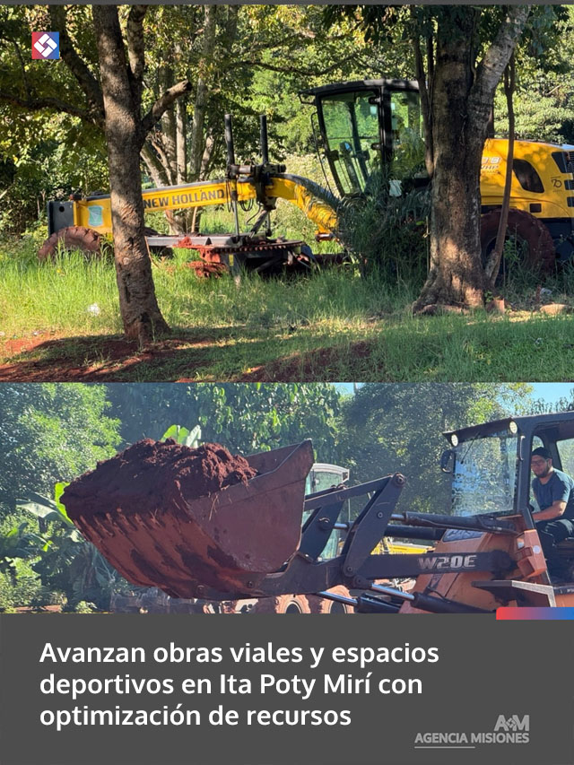 Avanzan obras viales y espacios deportivos en Ita Poty Mirí con optimización de recursos