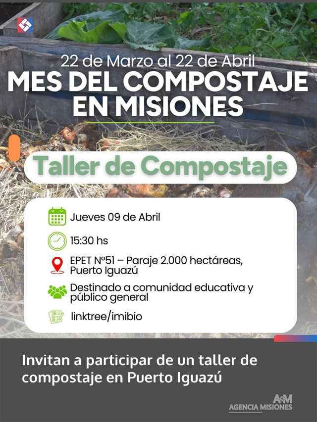 Invitan a participar de un taller de compostaje en Puerto Iguazú