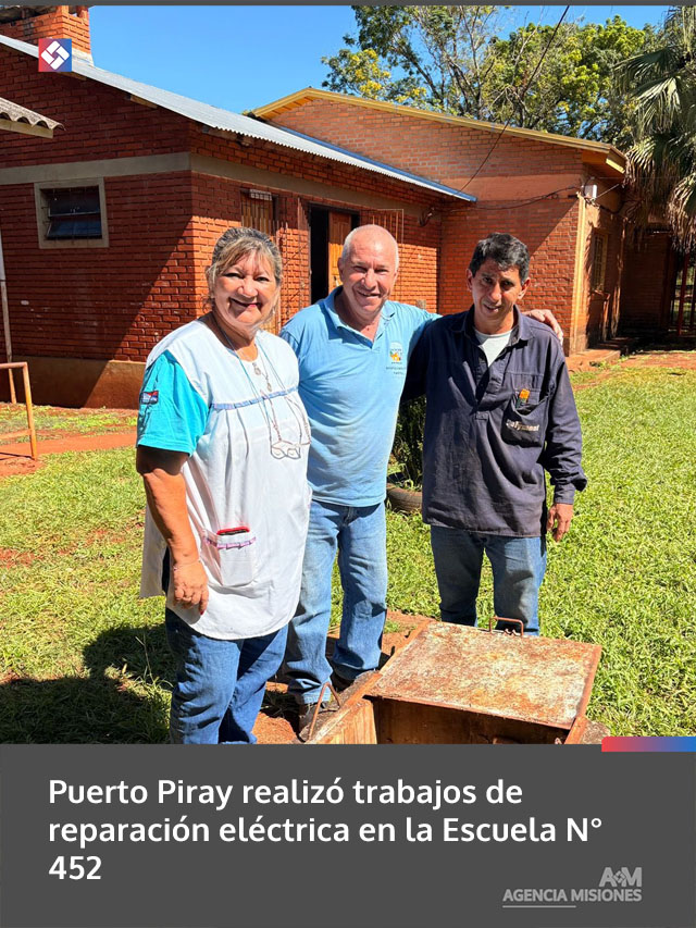 Puerto Piray realizó trabajos de reparación eléctrica en la Escuela N° 452