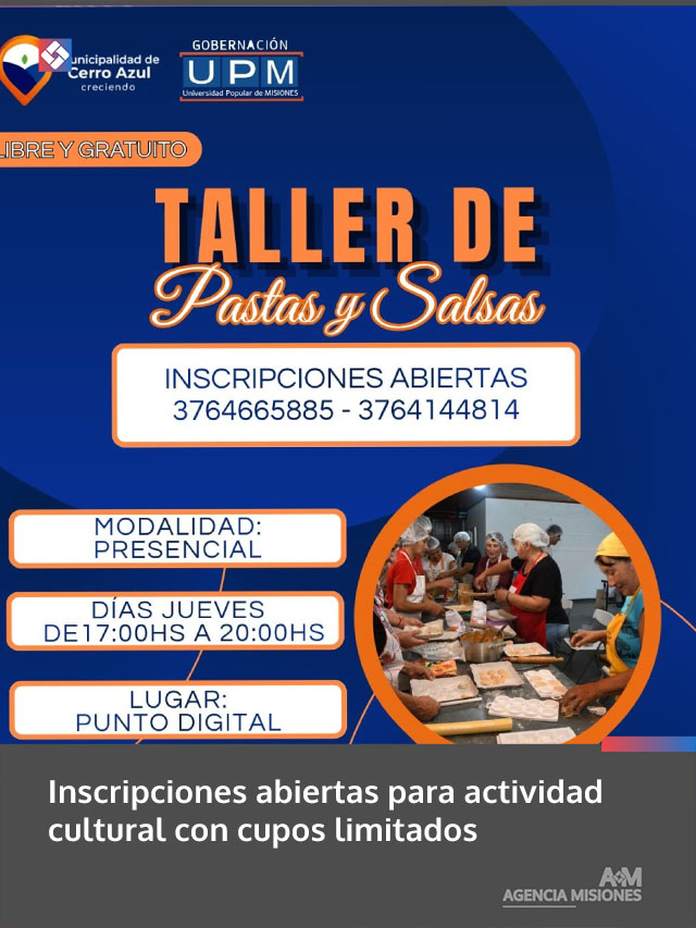 Inscripciones abiertas para actividad cultural con cupos limitados