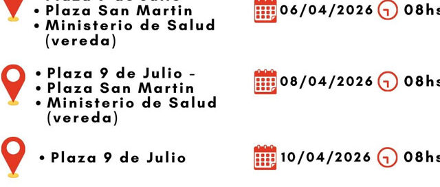 Postas de Salud en distintos puntos de la ciudad con controles gratuitos y vacunación sin turno