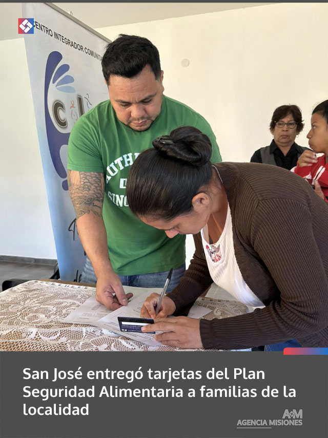 San José entregó tarjetas del Plan Seguridad Alimentaria a familias de la localidad