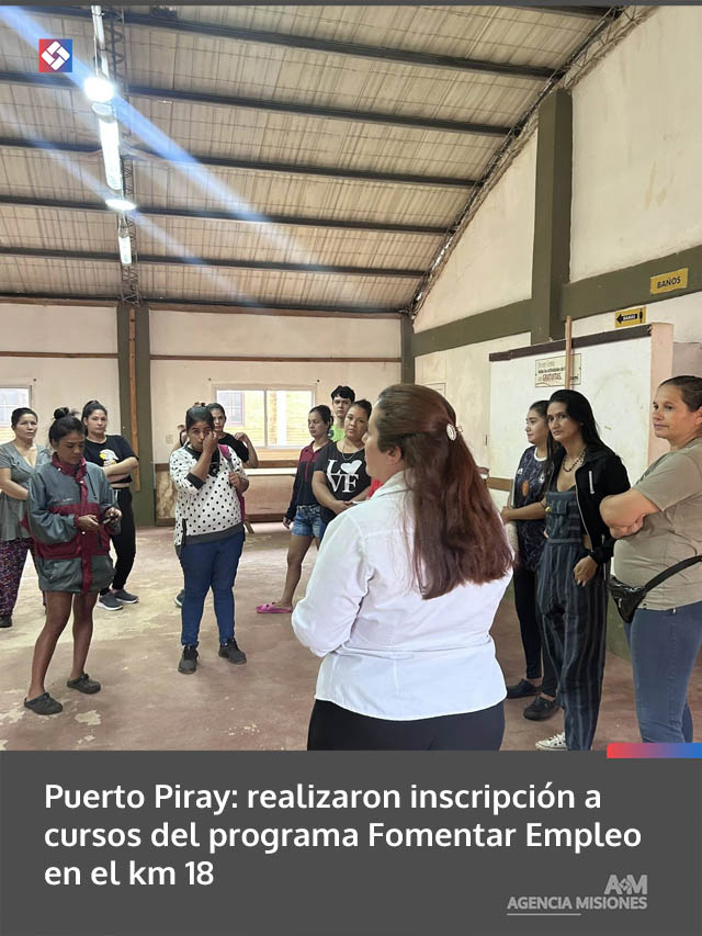 Puerto Piray: realizaron inscripción a cursos del programa Fomentar Empleo en el km 18