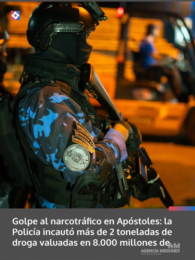 Golpe al narcotráfico en Apóstoles: la Policía incautó más de 2 toneladas de droga valuadas en 8.000 millones de pesos