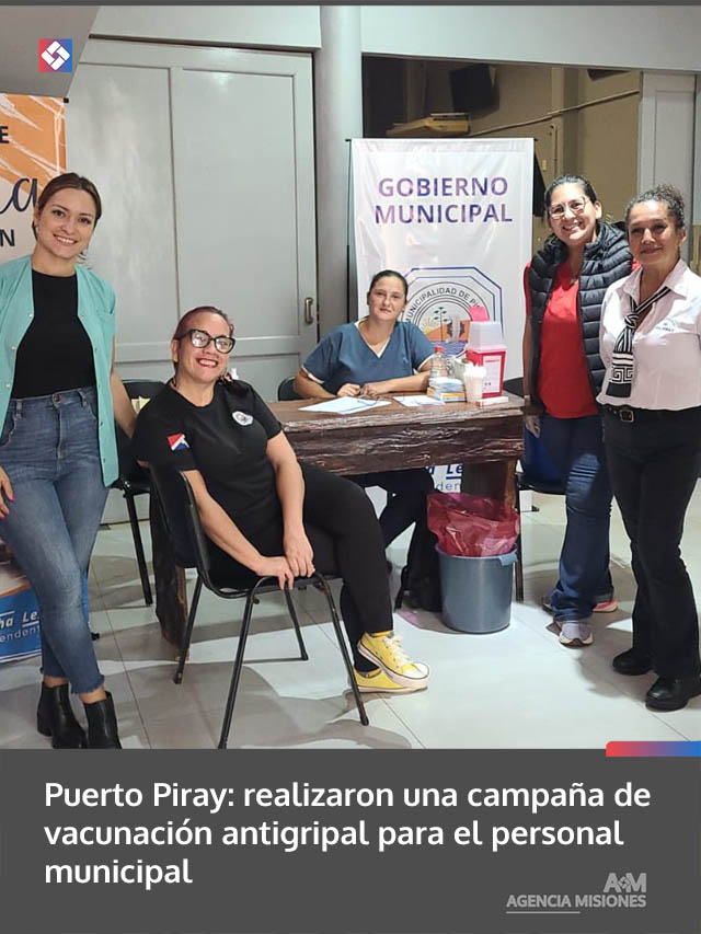 Puerto Piray: realizaron una campaña de vacunación antigripal para el personal municipal