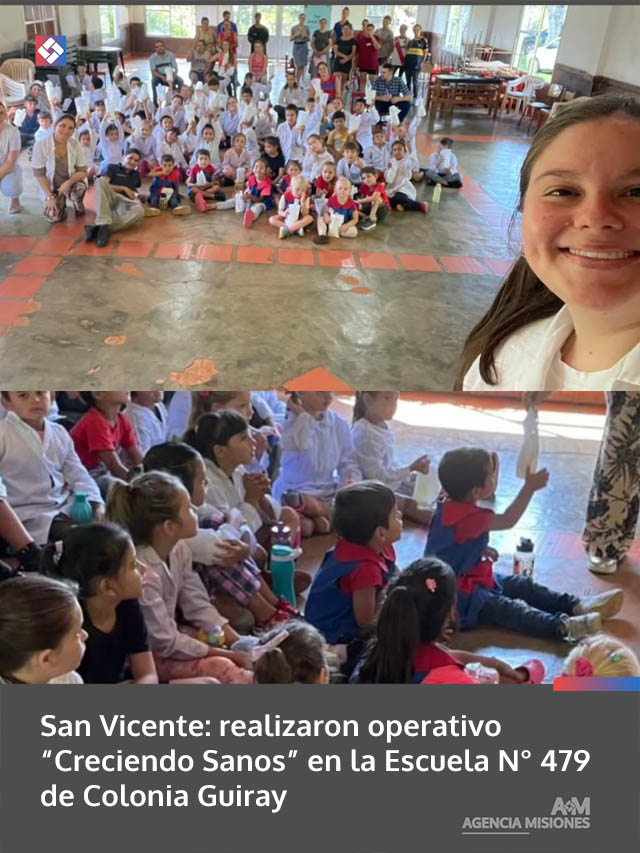 San Vicente: realizaron operativo “Creciendo Sanos” en la Escuela N° 479 de Colonia Guiray