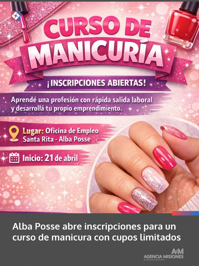 Alba Posse abre inscripciones para un curso de manicura con cupos limitados