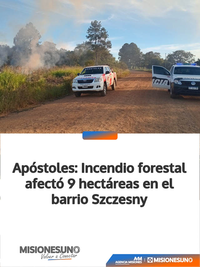 Apóstoles: Incendio forestal afectó 9 hectáreas en el barrio Szczesny