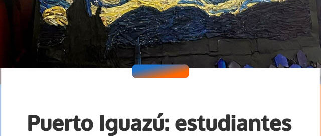 Puerto Iguazú: estudiantes del ITEC donaron una obra realizada con materiales reciclados