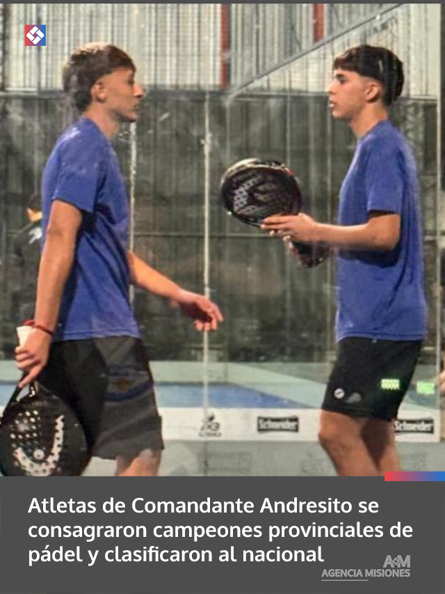 Atletas de Comandante Andresito se consagraron campeones provinciales de pádel y clasificaron al nacional