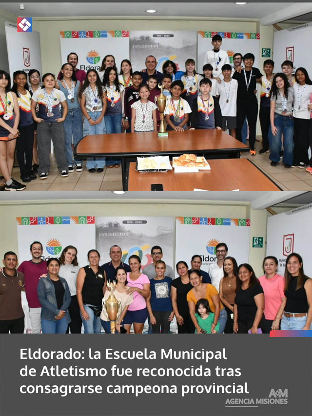 Eldorado: la Escuela Municipal de Atletismo fue reconocida tras consagrarse campeona provincial