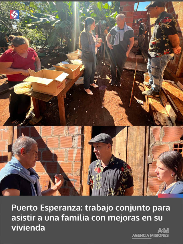 Puerto Esperanza: trabajo conjunto para asistir a una familia con mejoras en su vivienda