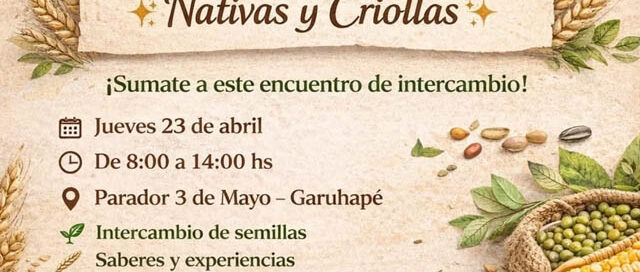 Garuhapé: realizarán una feria de semillas nativas y criollas para promover la soberanía alimentaria