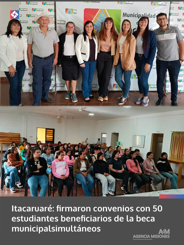 Itacaruaré: firmaron convenios con 50 estudiantes beneficiarios de la beca municipal