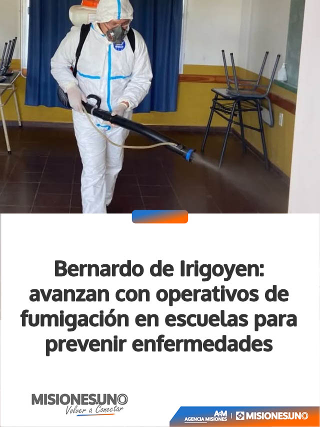 Bernardo de Irigoyen: avanzan con operativos de fumigación en escuelas para prevenir enfermedades